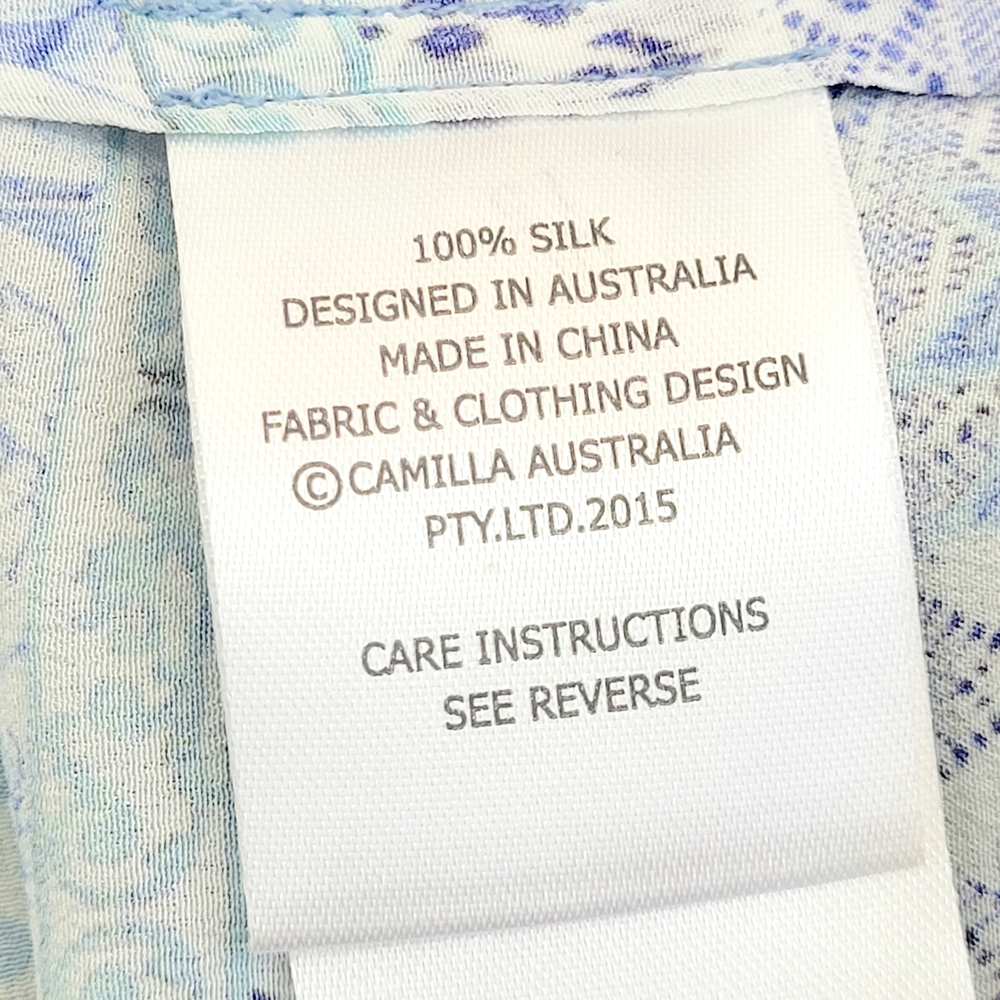CAMILLA Day Dreamer Silk Embellished Lace Up Tunic Top Shirt Blouse Designer S - Picture 11 of 14